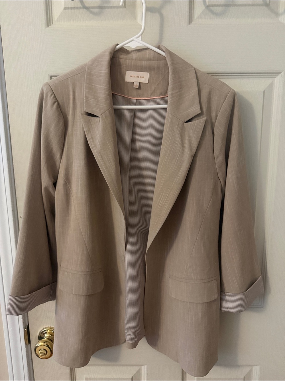 Skies Are Blue Taupe Blazer